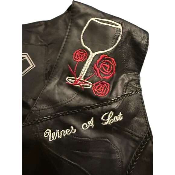 Diamond Plate Buffalo Leather Vest Women’s size S Wine A Lot Motorcycle Vest - Picture 5 of 9
